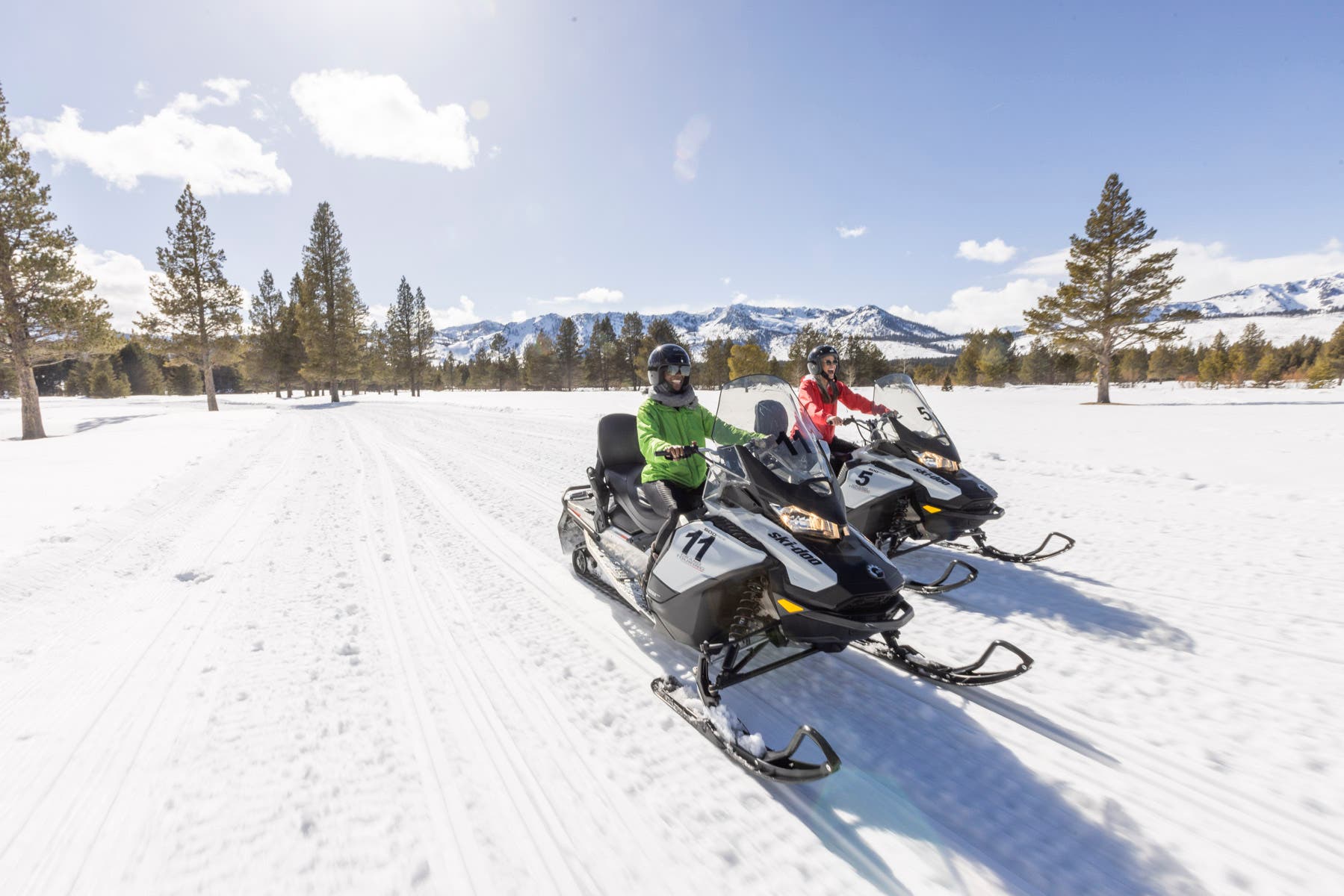 Snowmobiling around Lake Tahoe