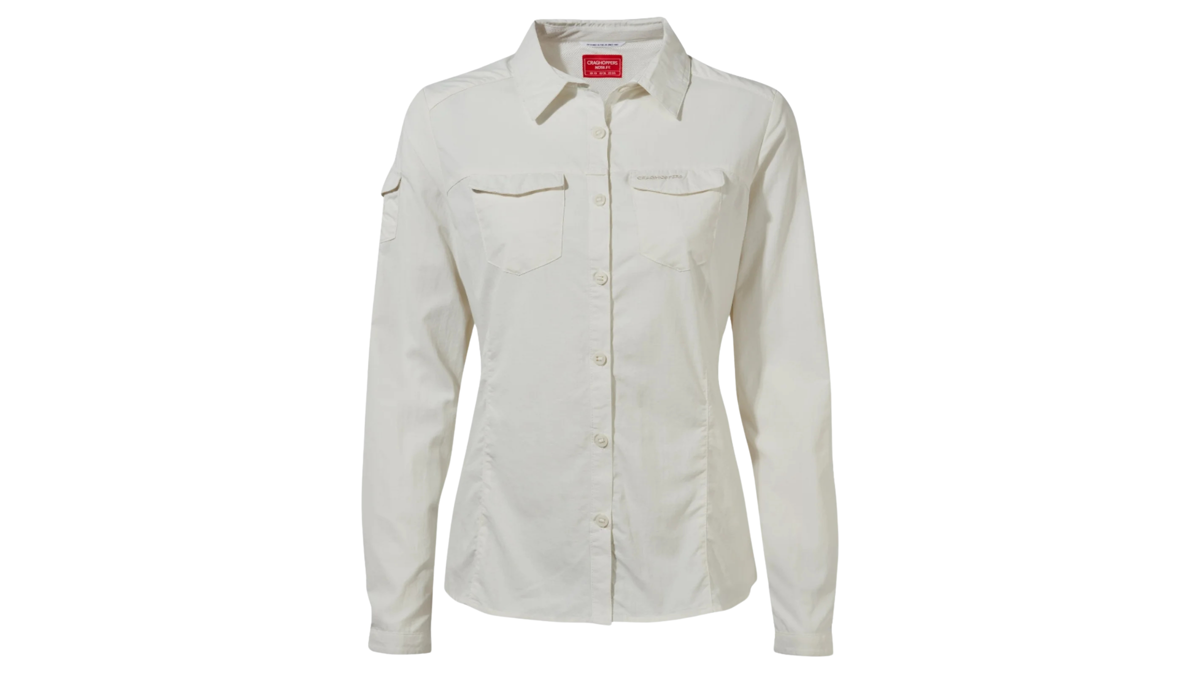 white button-down shirt on white background