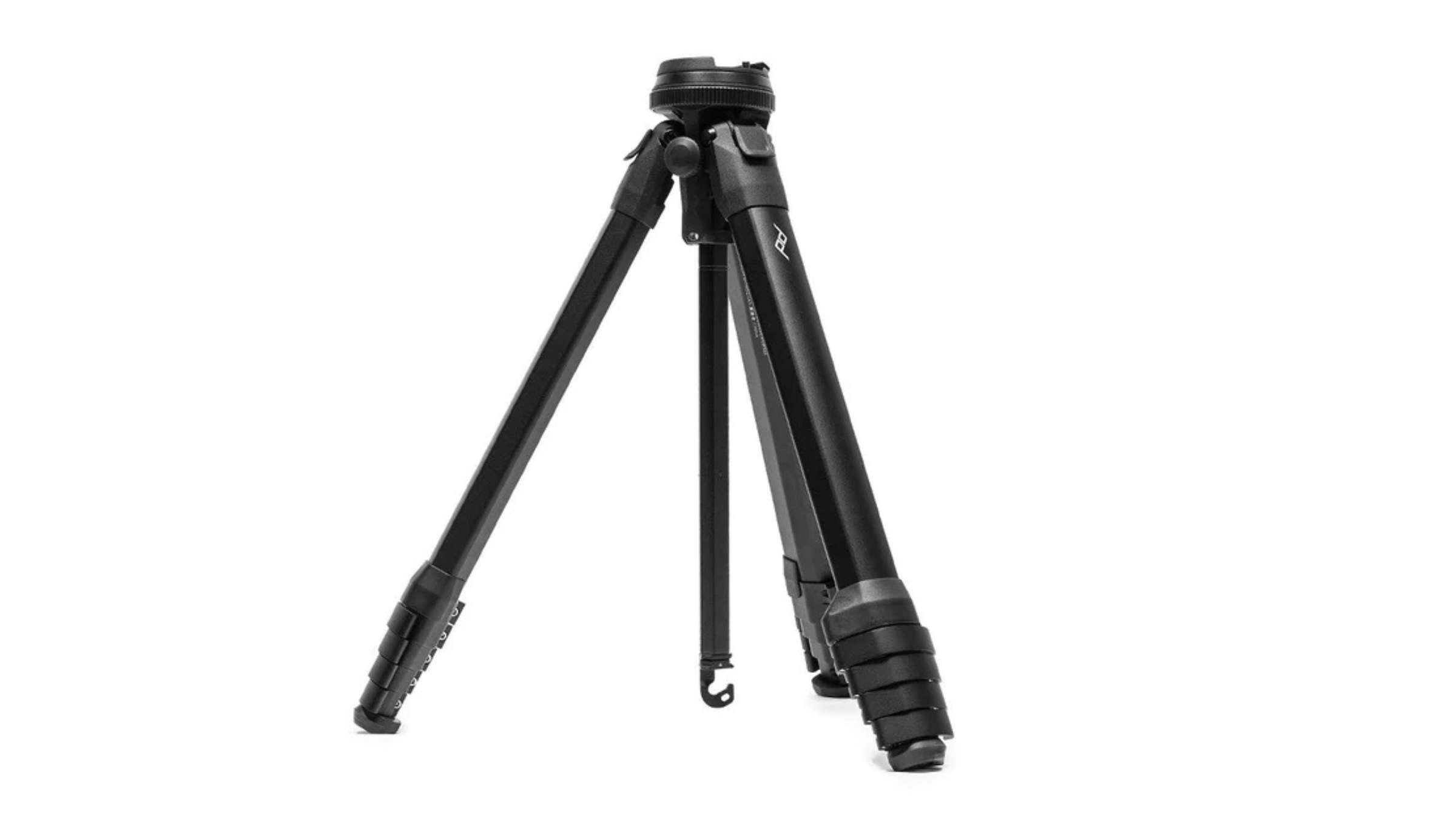 black portable tripod on white background