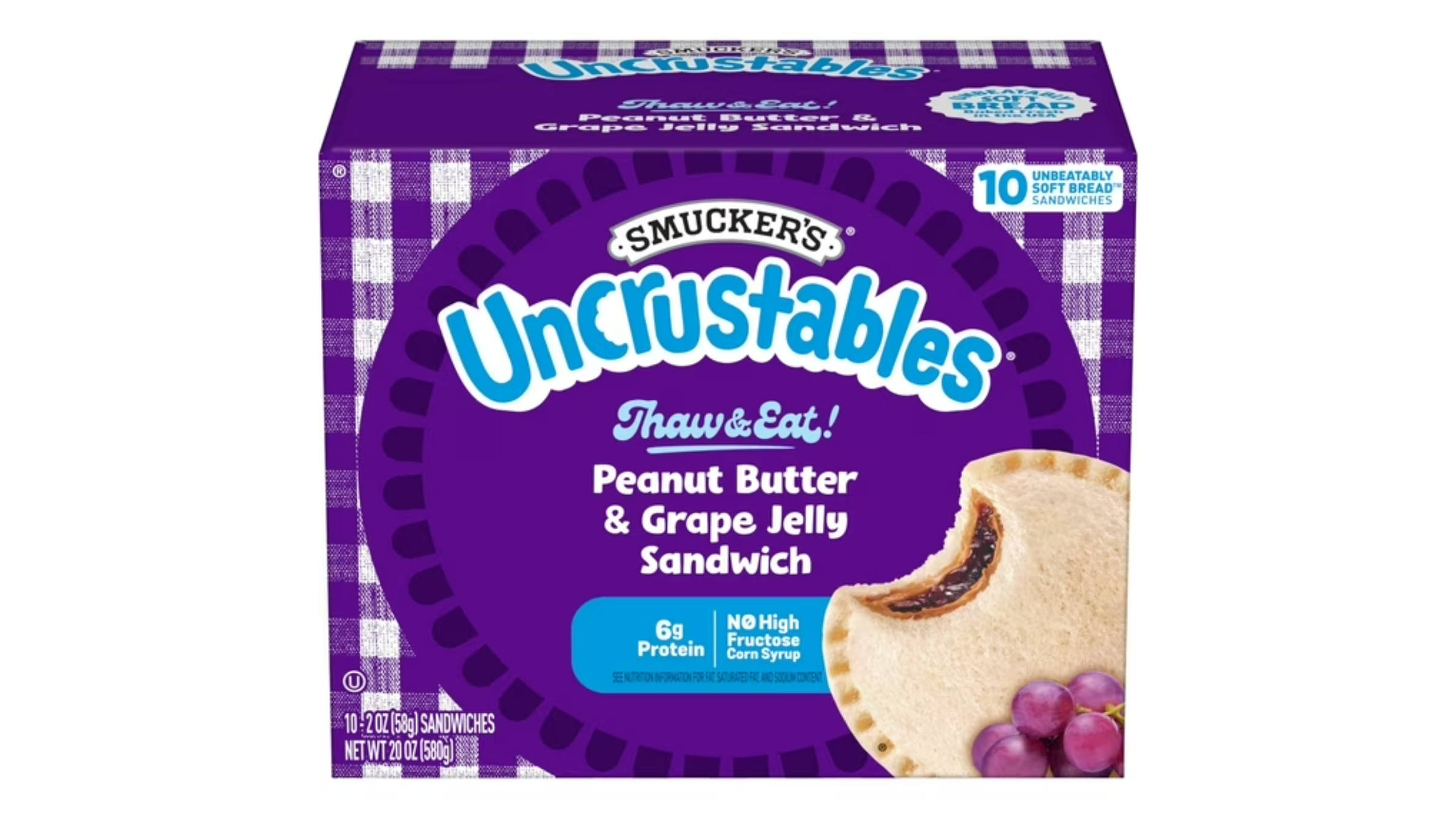 package of peanut butter and grape jelly uncrustables
