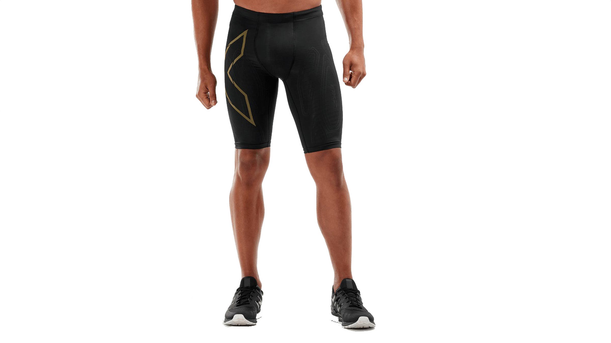 2XU Light Speed Compression Shorts black on white background