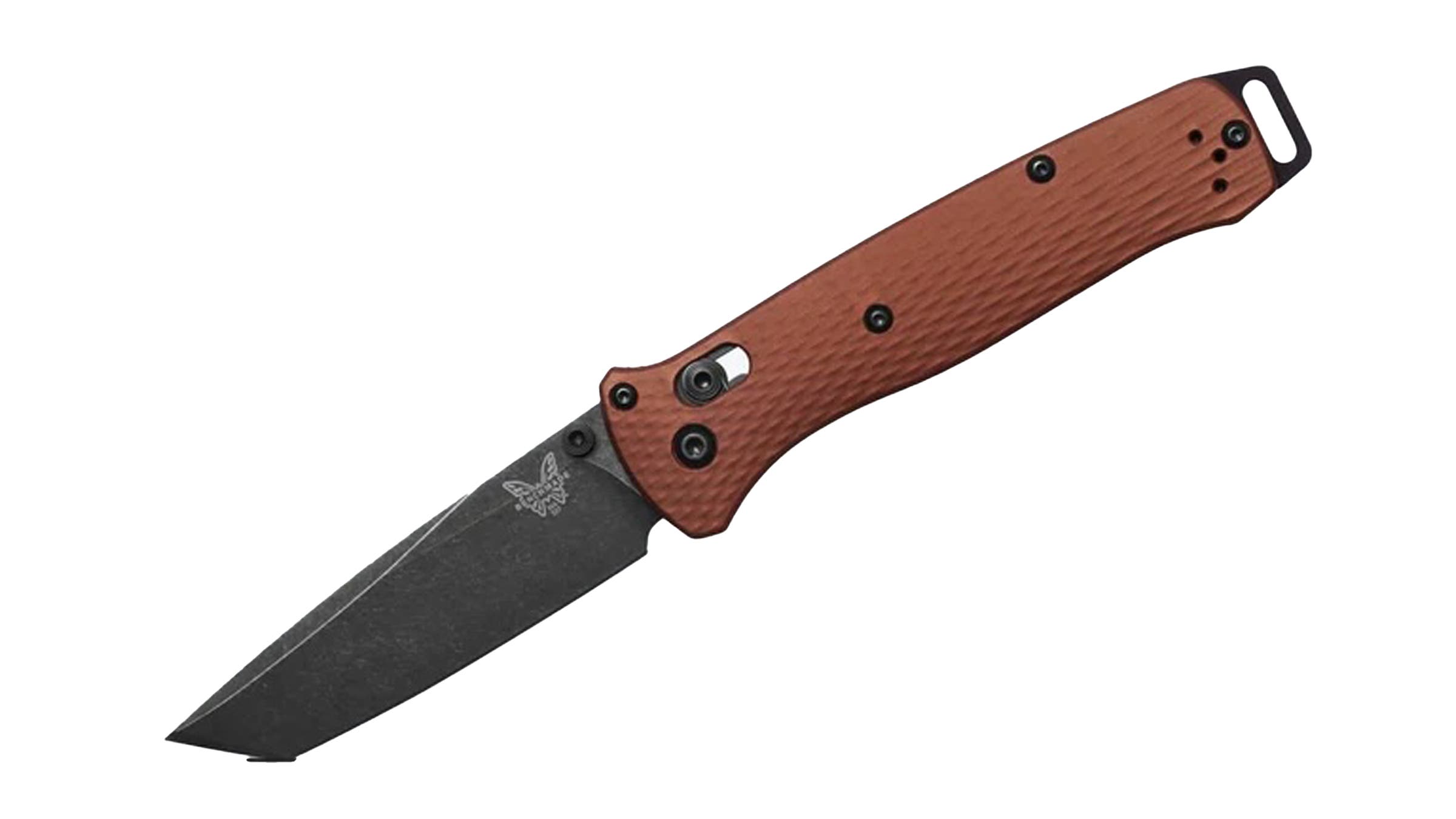 Benchmade Bailout 537BK-0 orange knife on white background