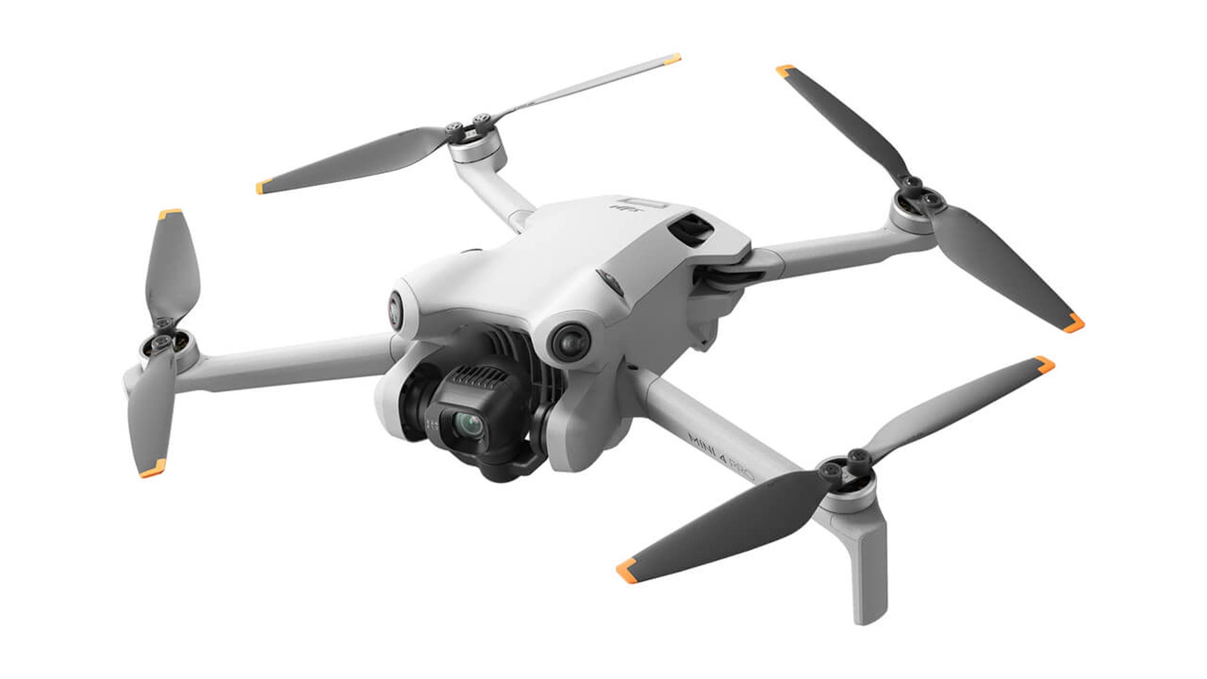 DJI Mini 4 Pro drone on white background