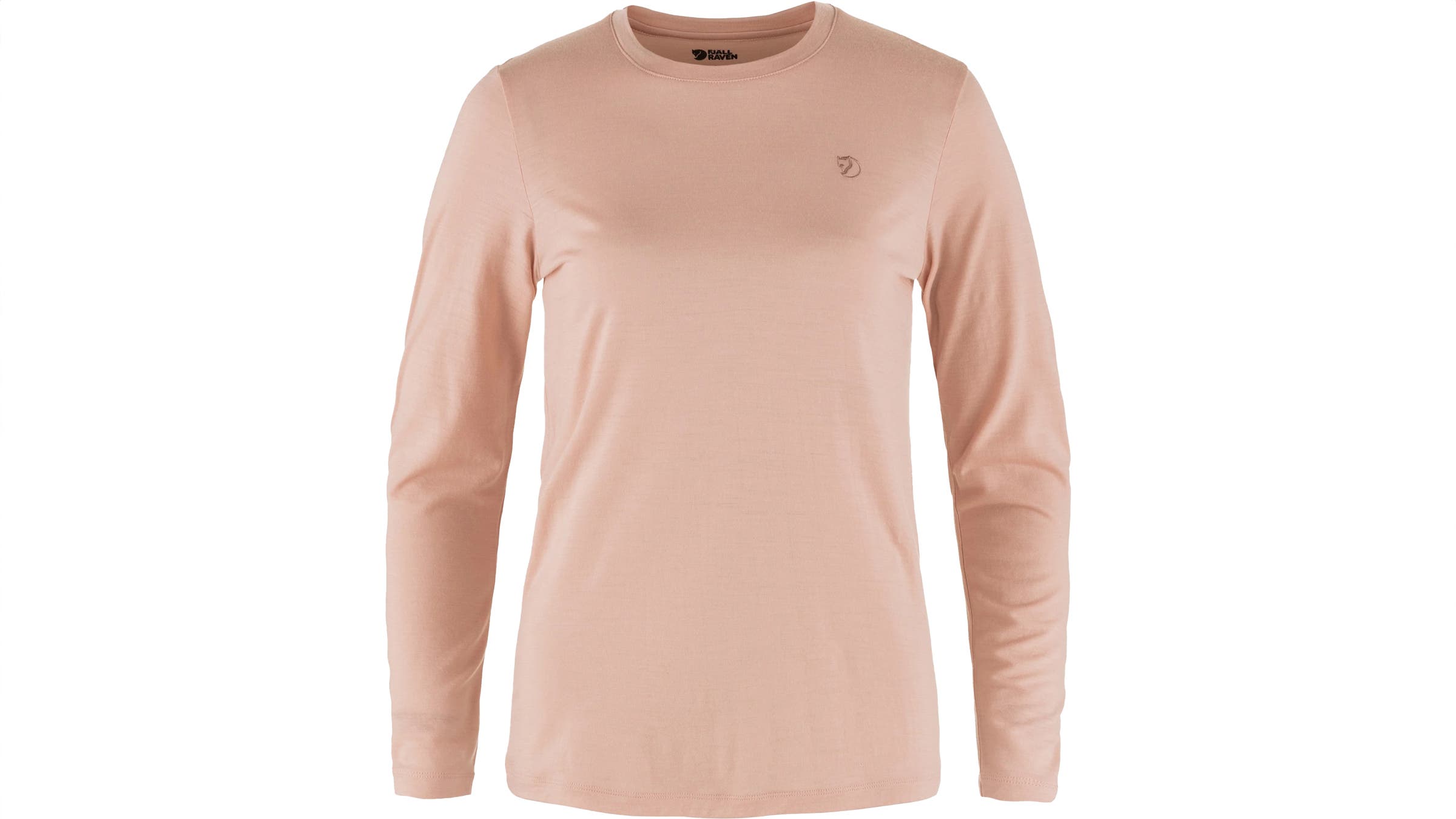 Fjallraven Abisko Wool Long Sleeve pink on white background