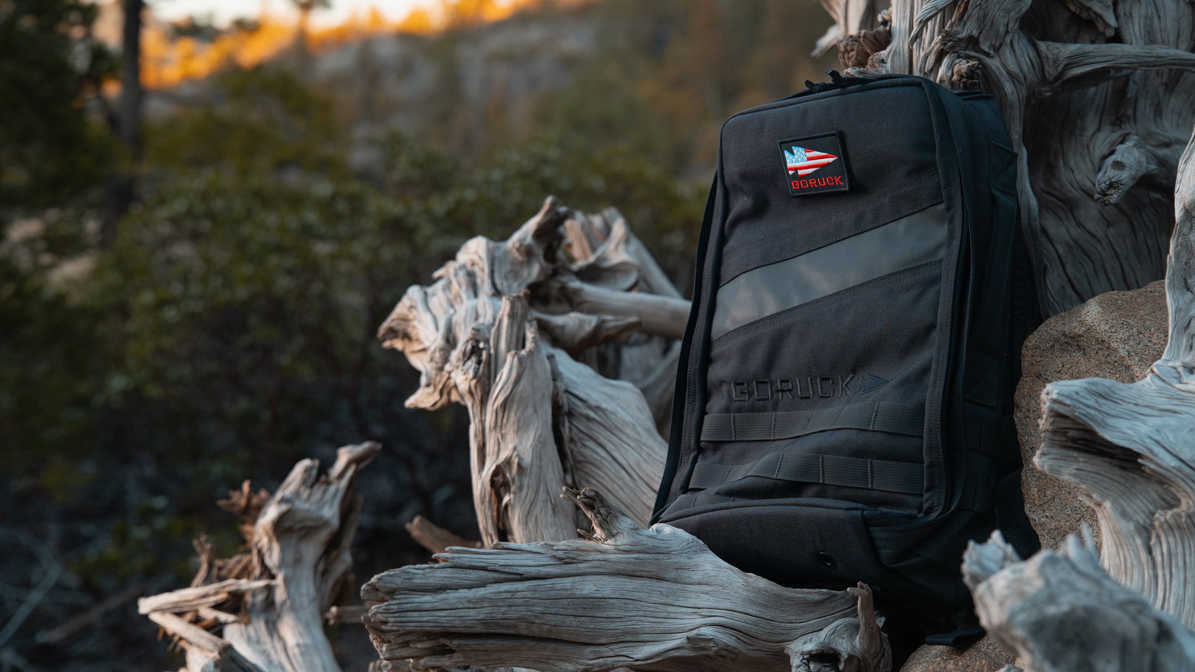 GORUCK Rucker 4.0 pack on wood rucking