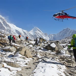A rescue helicopter photographed in Nepal