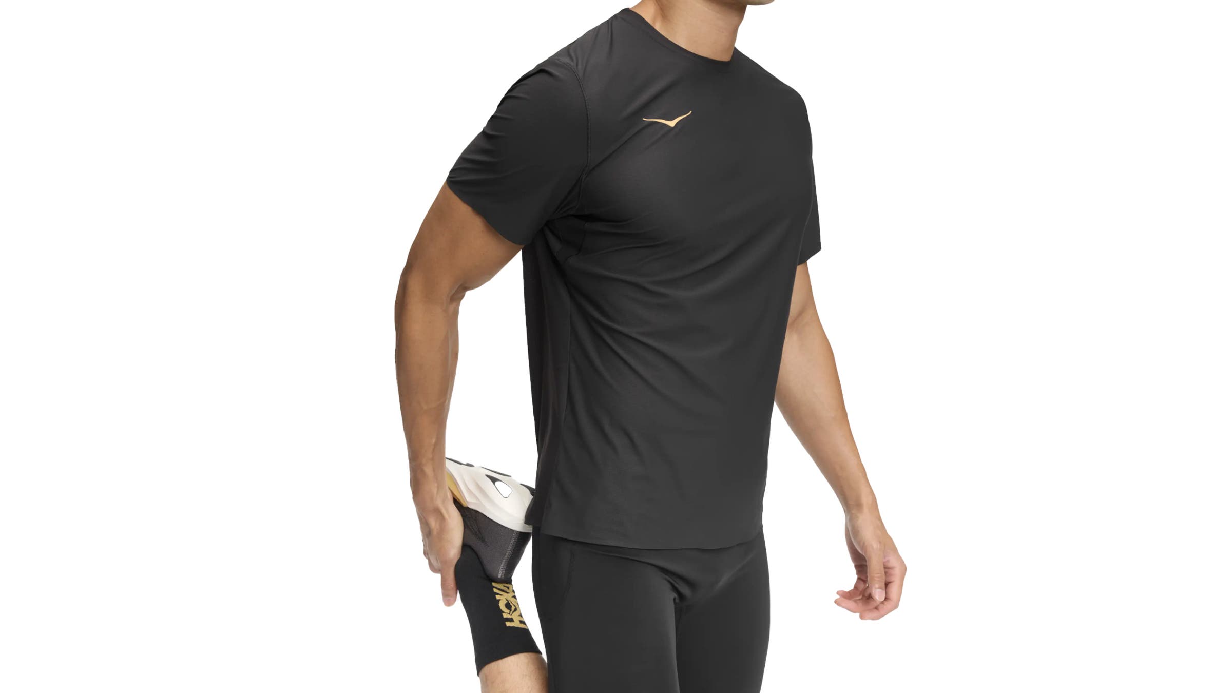 Hoka Aerolite 2.0 Short Sleeve shirt black on white background