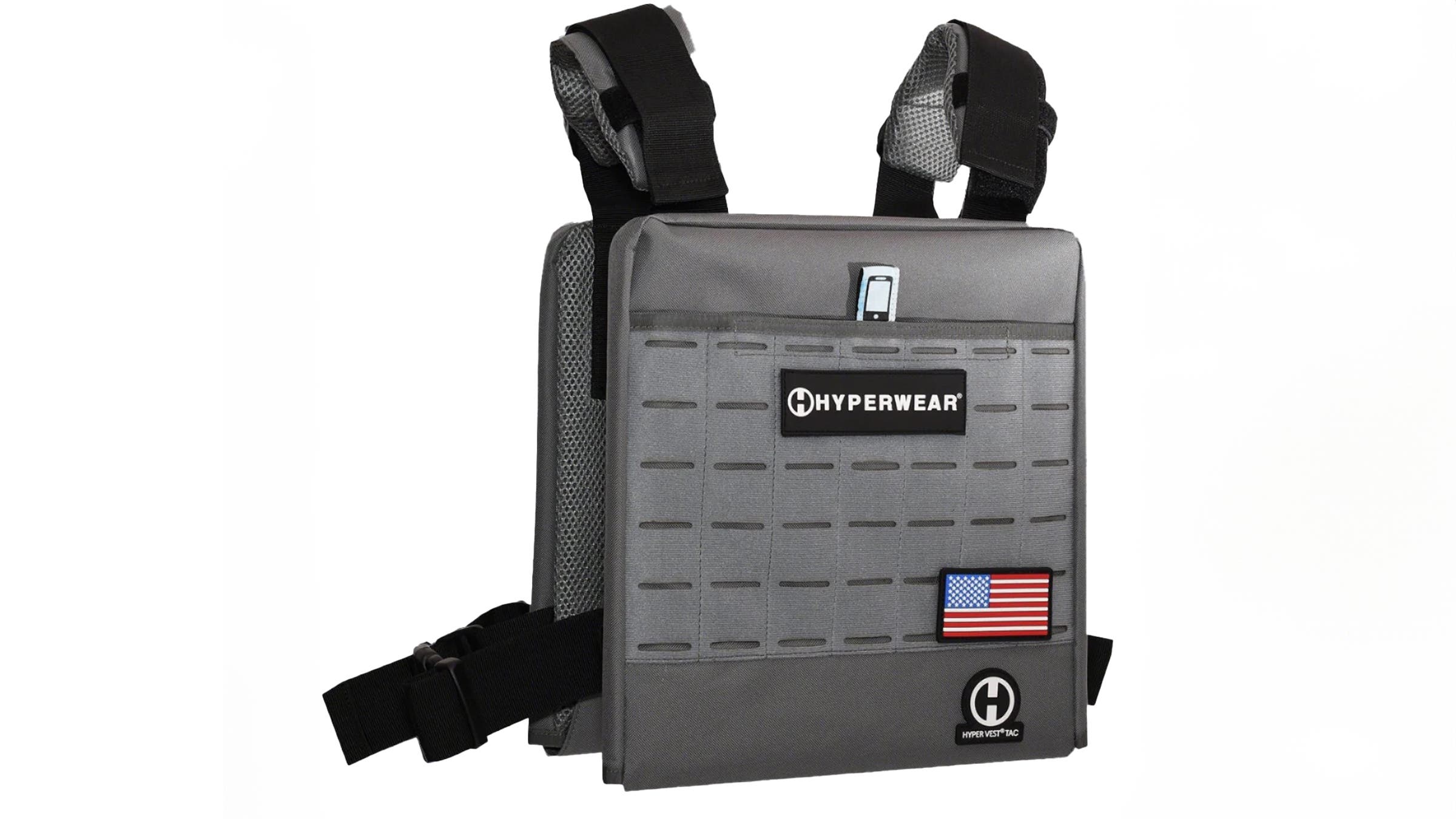 Hyperwear Hypervest rucking pack on white background