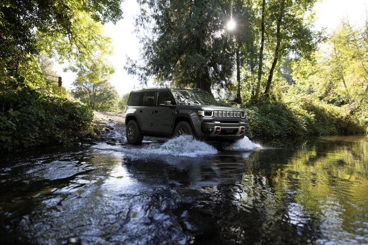 The Jeep Recon tackles water. 