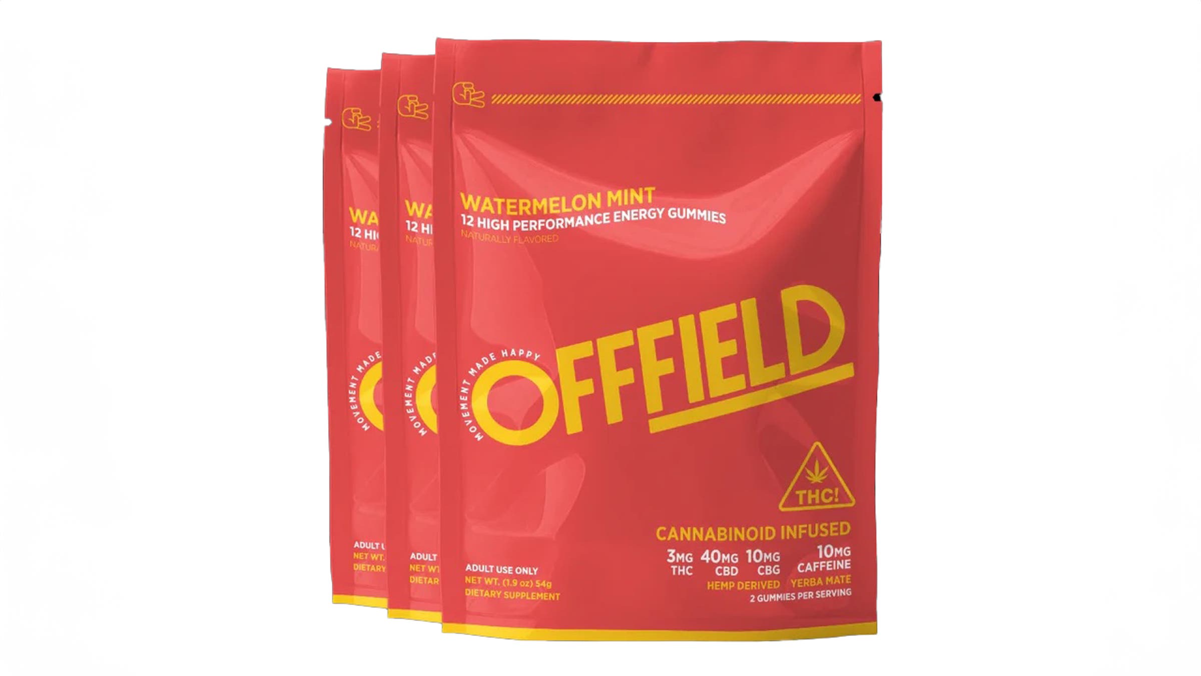 Offfield Performance Energy Gummies watermelon on white background