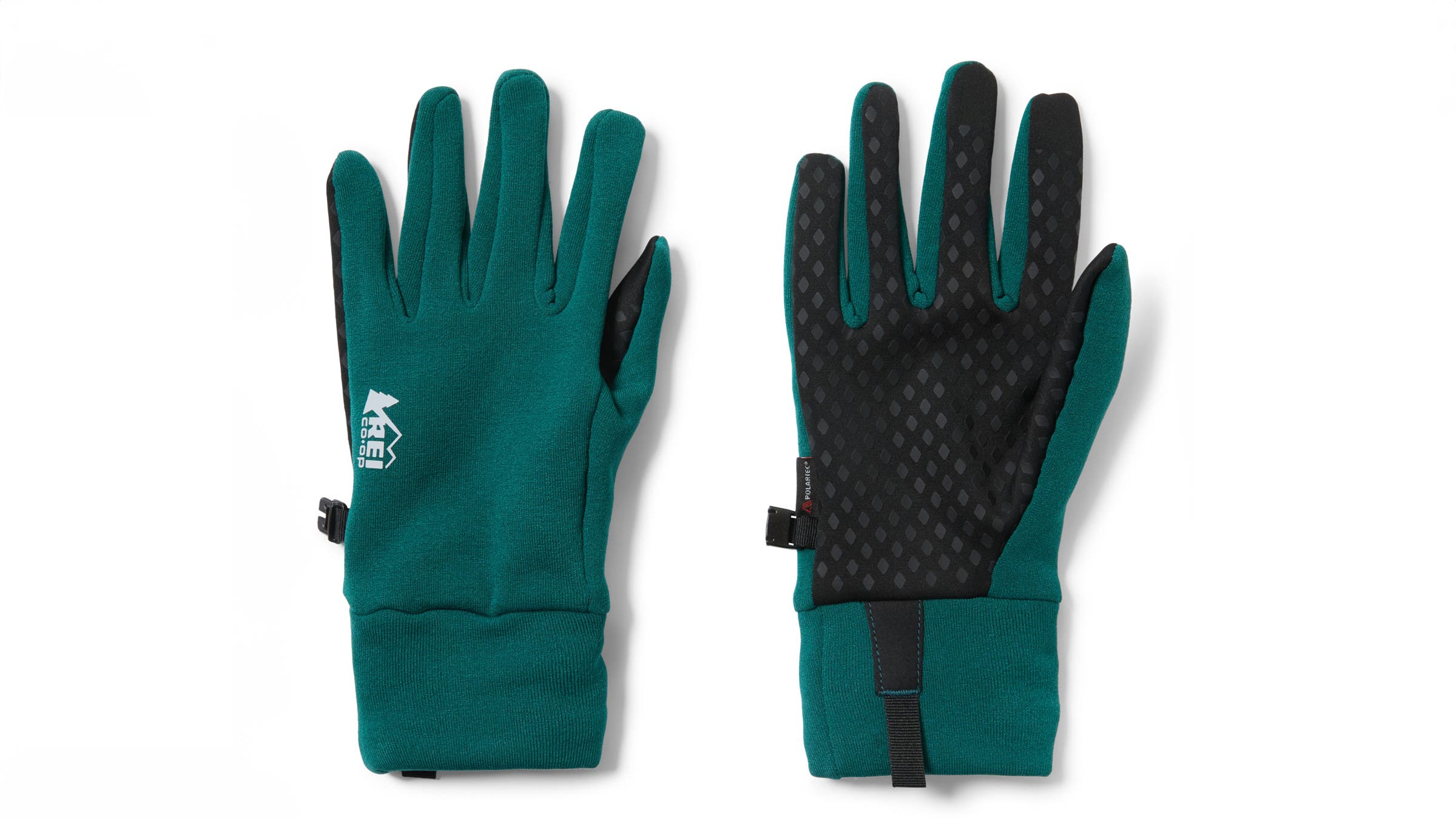 REI Flash Power Stretch glove green on white background