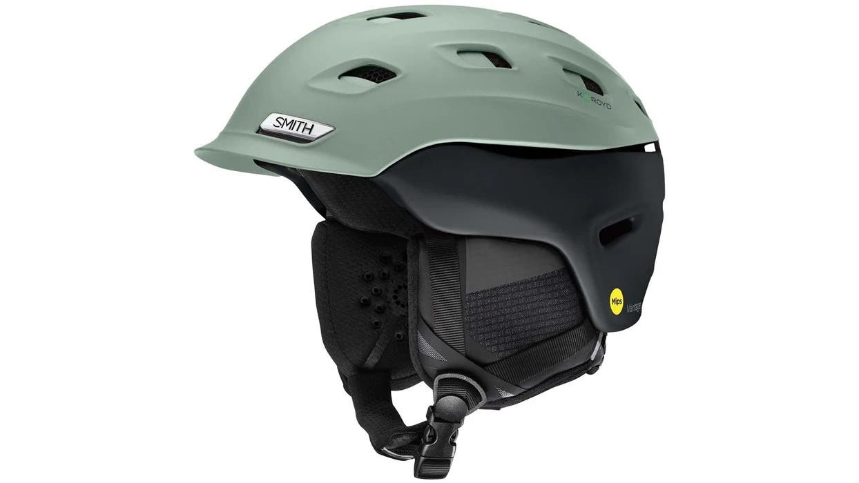 Smith Vantage helmet green and black on white background