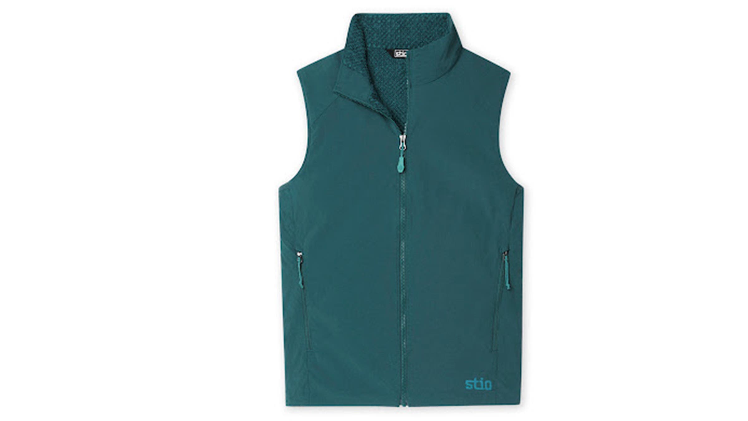 Green Stio Dawner women's vest on white background