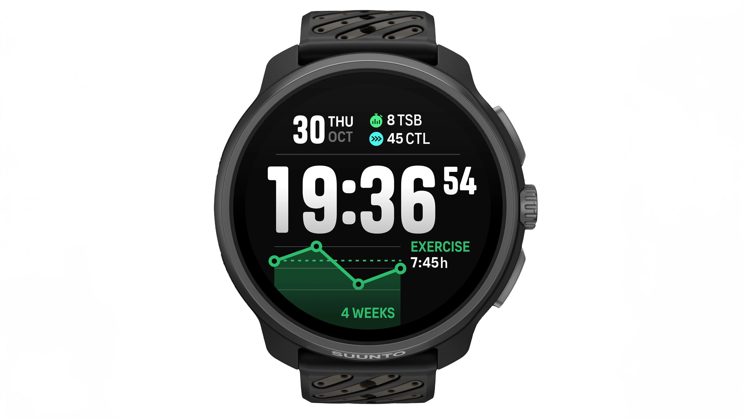 Suunto Race2 Titanium black watch on white background