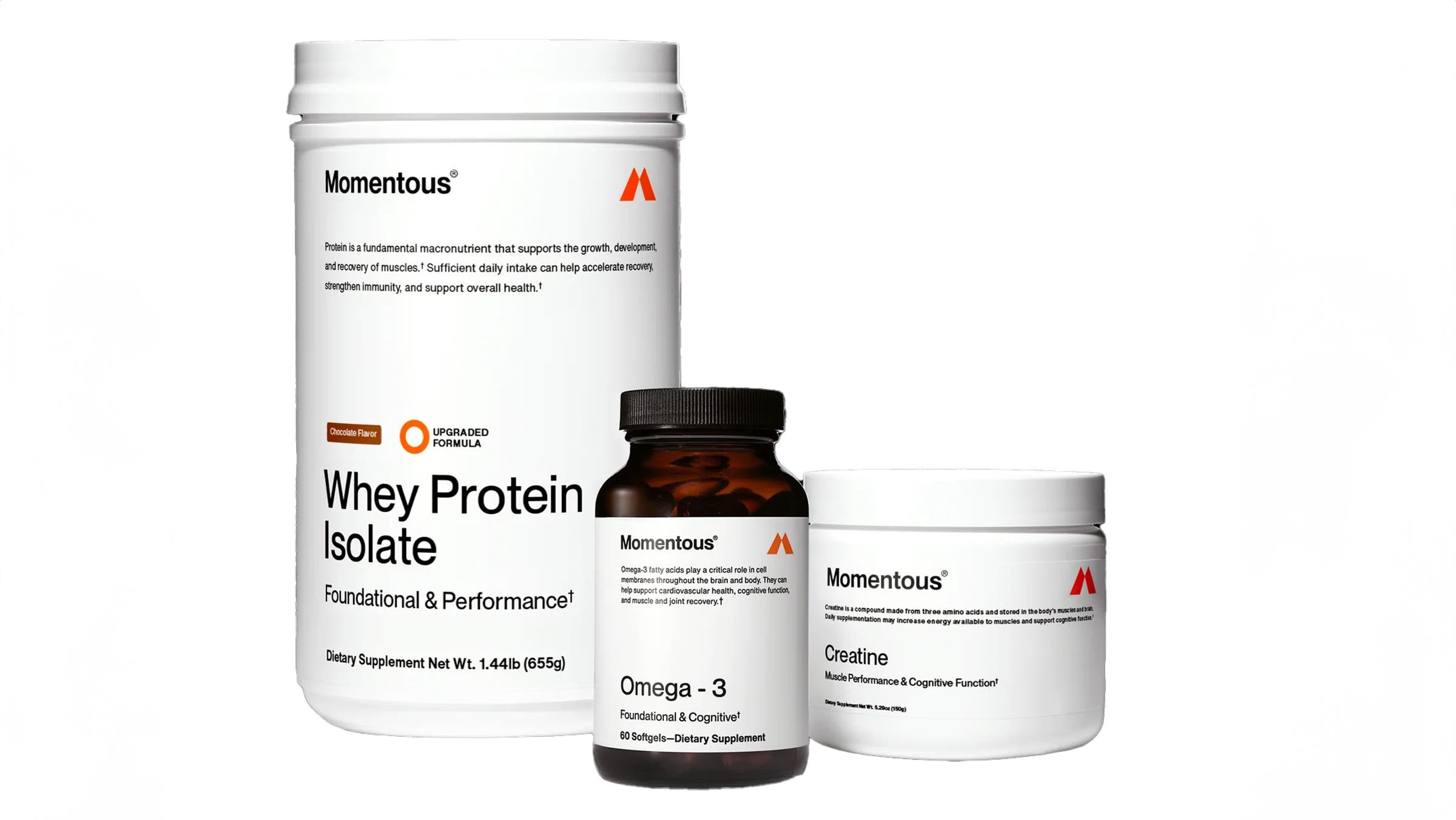 The Momentous Three on white background