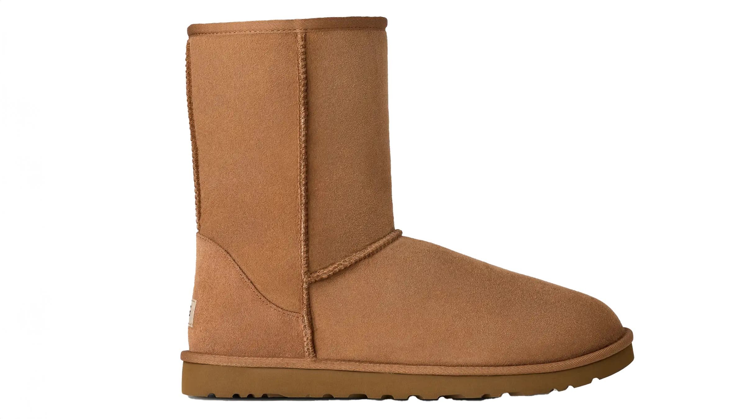 UGG Classic Short boot tan on white background