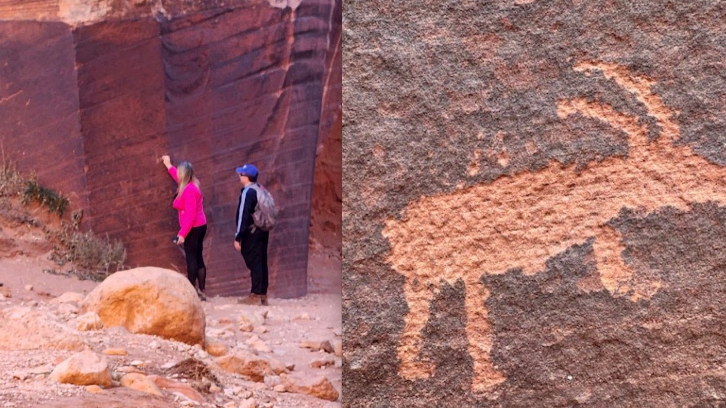 A woman was sentenced for vandalizing ancient petroglyphs