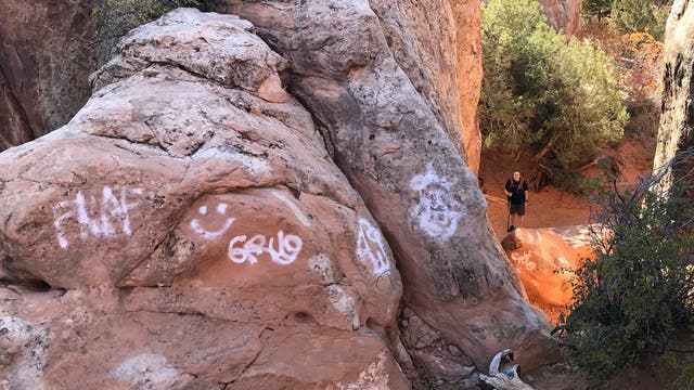 Arches National Park Is the Victim of Vandalism. This Visitor Blames the Shutdown. 
