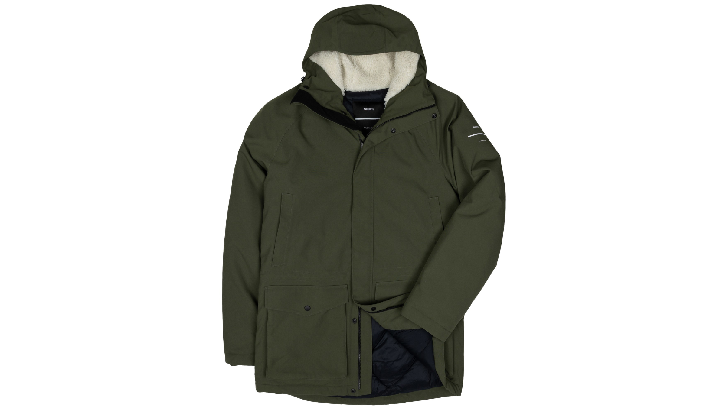Finisterre Vellus Insulated Parka shown in dark grey, one of the best winter coats tested by Outside in 2026