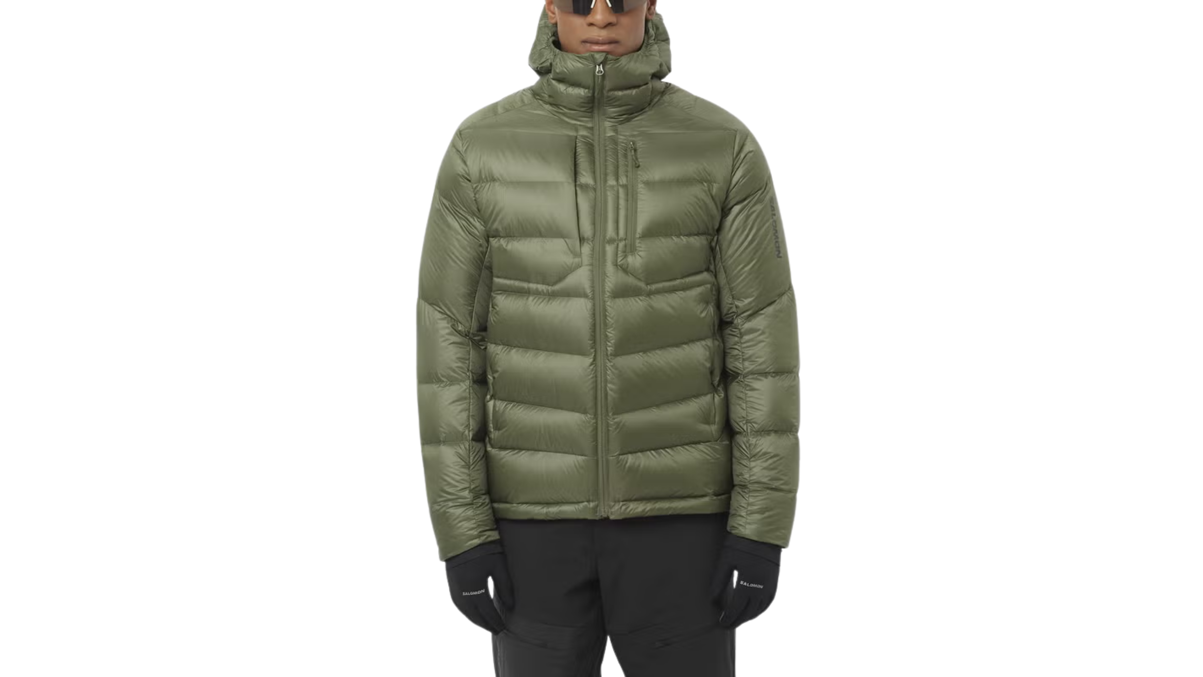 Salomon Elixir Ultra Down Jacket, one of the best winter coats tested by Outside in 2026, shown in dark green