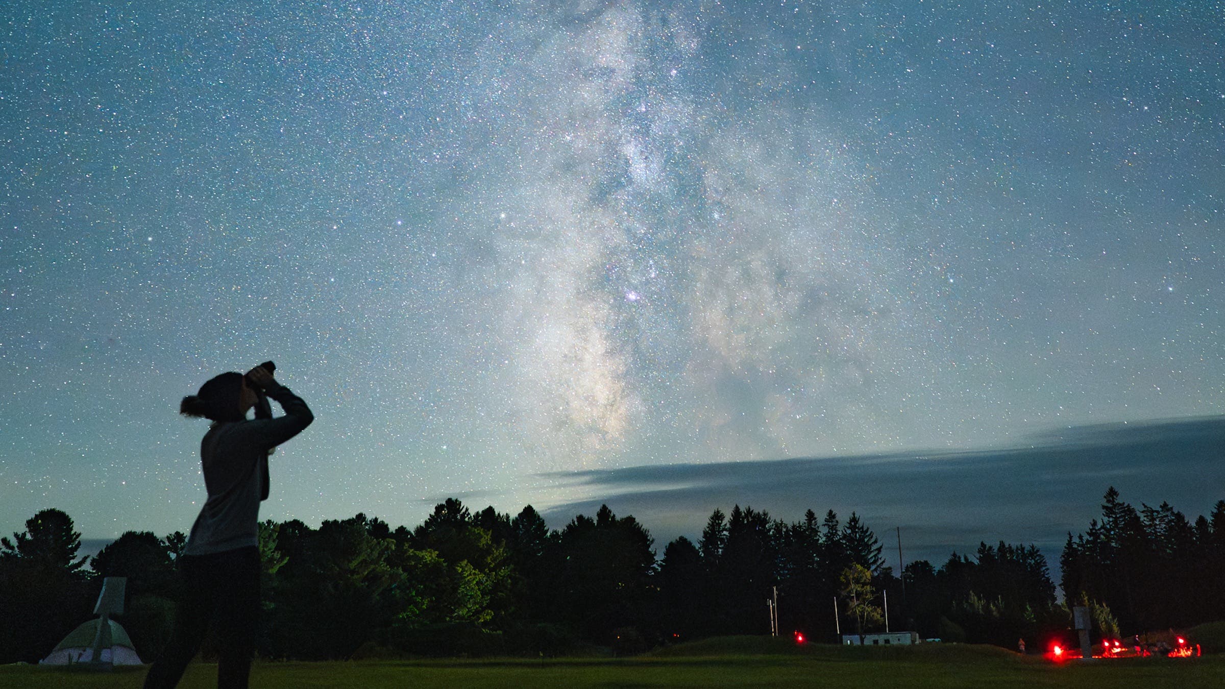 The author stargazing at Cherry Springs State Park