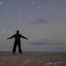 The author on Summer Lake against the stars