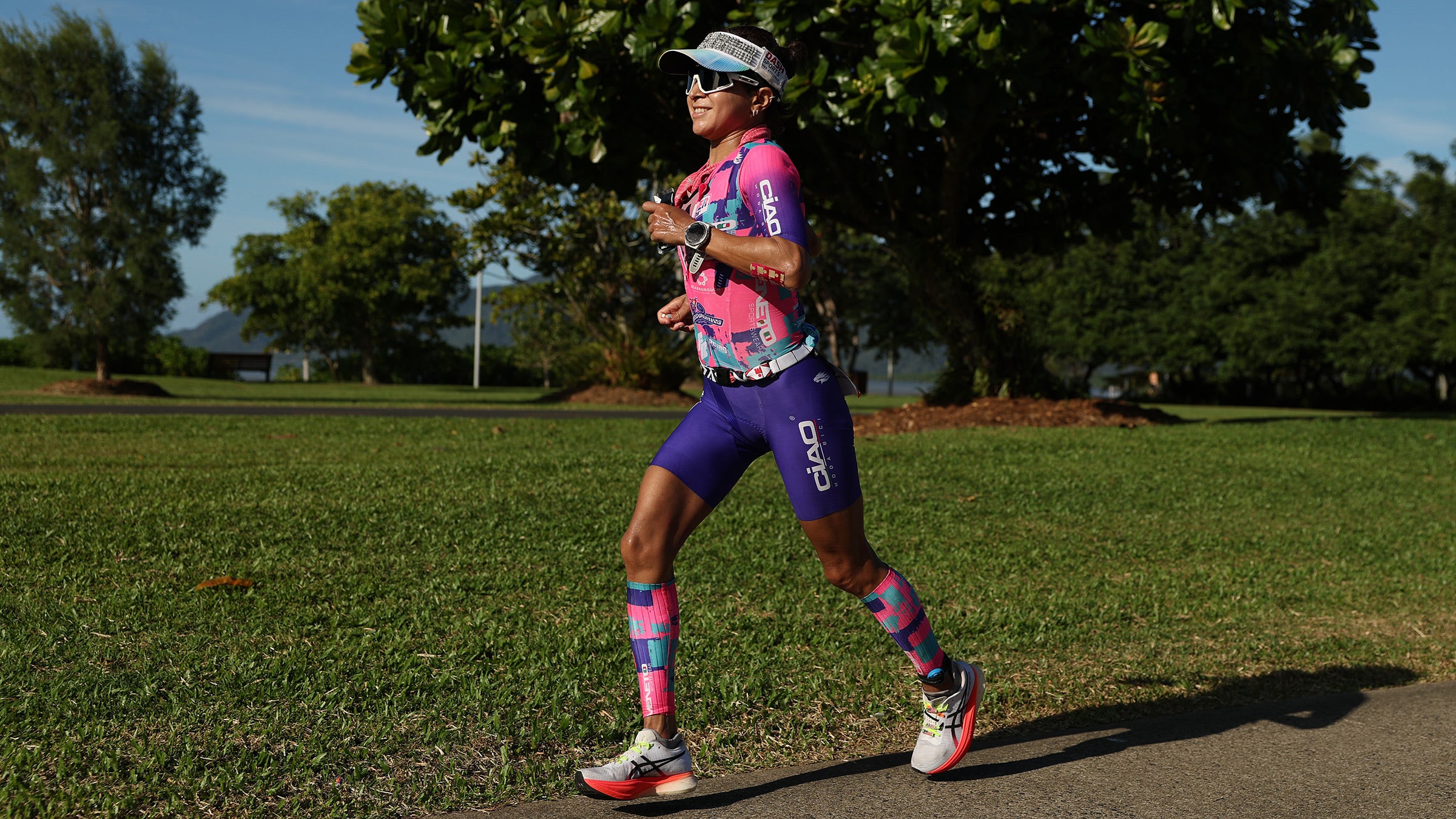 Gabrielle Suver races the Ironman Cairns in June, 2025