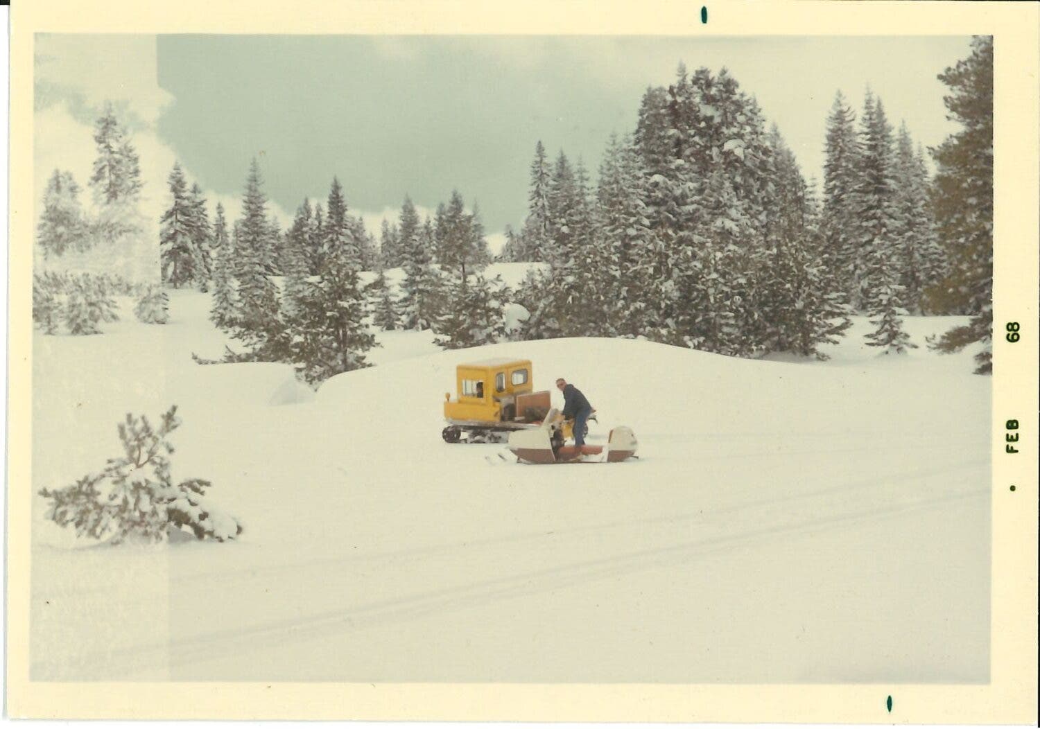 Before Highway 88 was plowed in the 1970s, winter access to Kirkwood was limited to snowmobiles and cats.