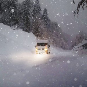 Driving in a blizzard