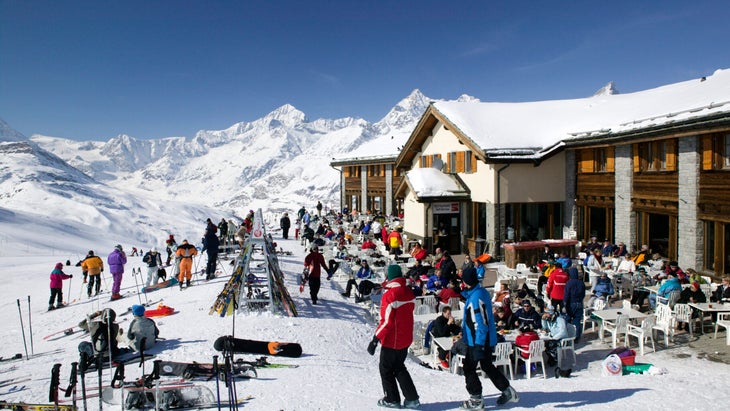 Wallis/Valais, Riffelberg, Berg Restaurant, Skiers