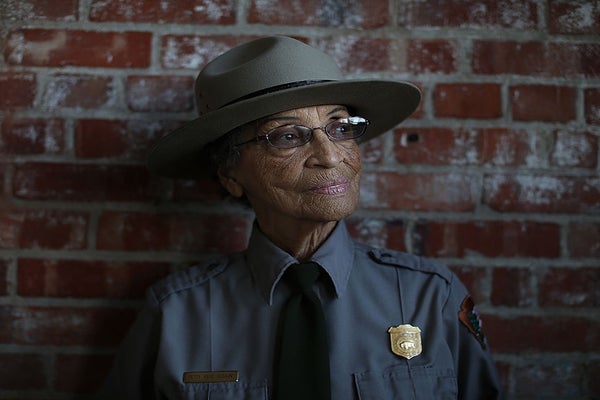 National Park Service ranger Betty Reid Soskin poses for a portrait at the Rosie the Riveter World War II Home Front National Historical Park on October 24, 2013 in Richmond, California