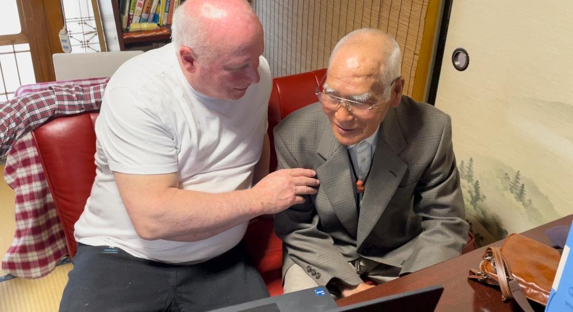 Douglas Robertson reunites for the first time with the Japanese sailor who rescued his family at sea in 1972.