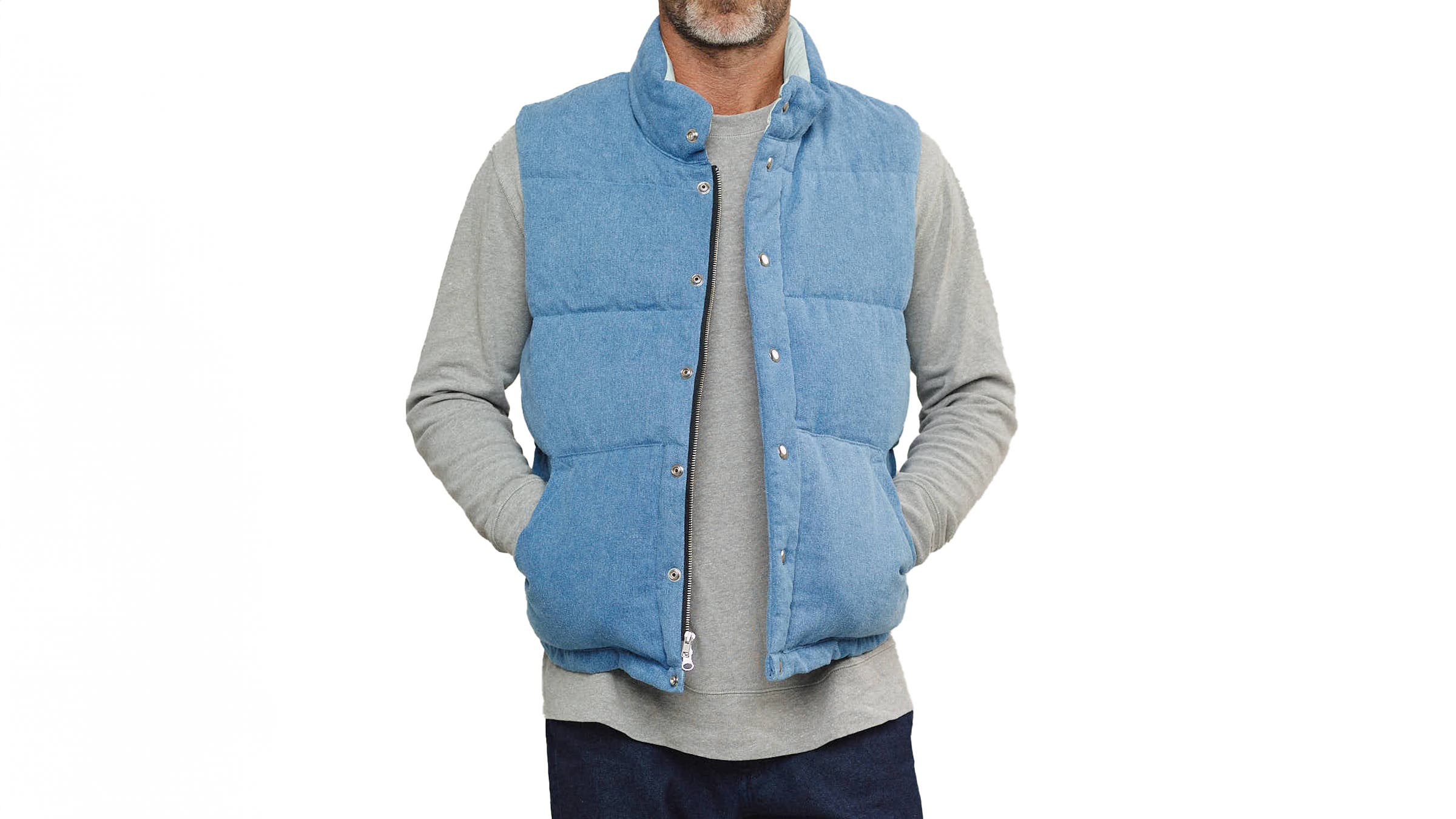 Jungmaven Hemp Denim Vest on white background