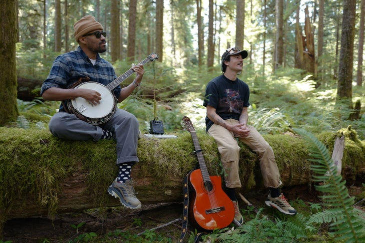 Goth Babe performing in Olympic National Park.