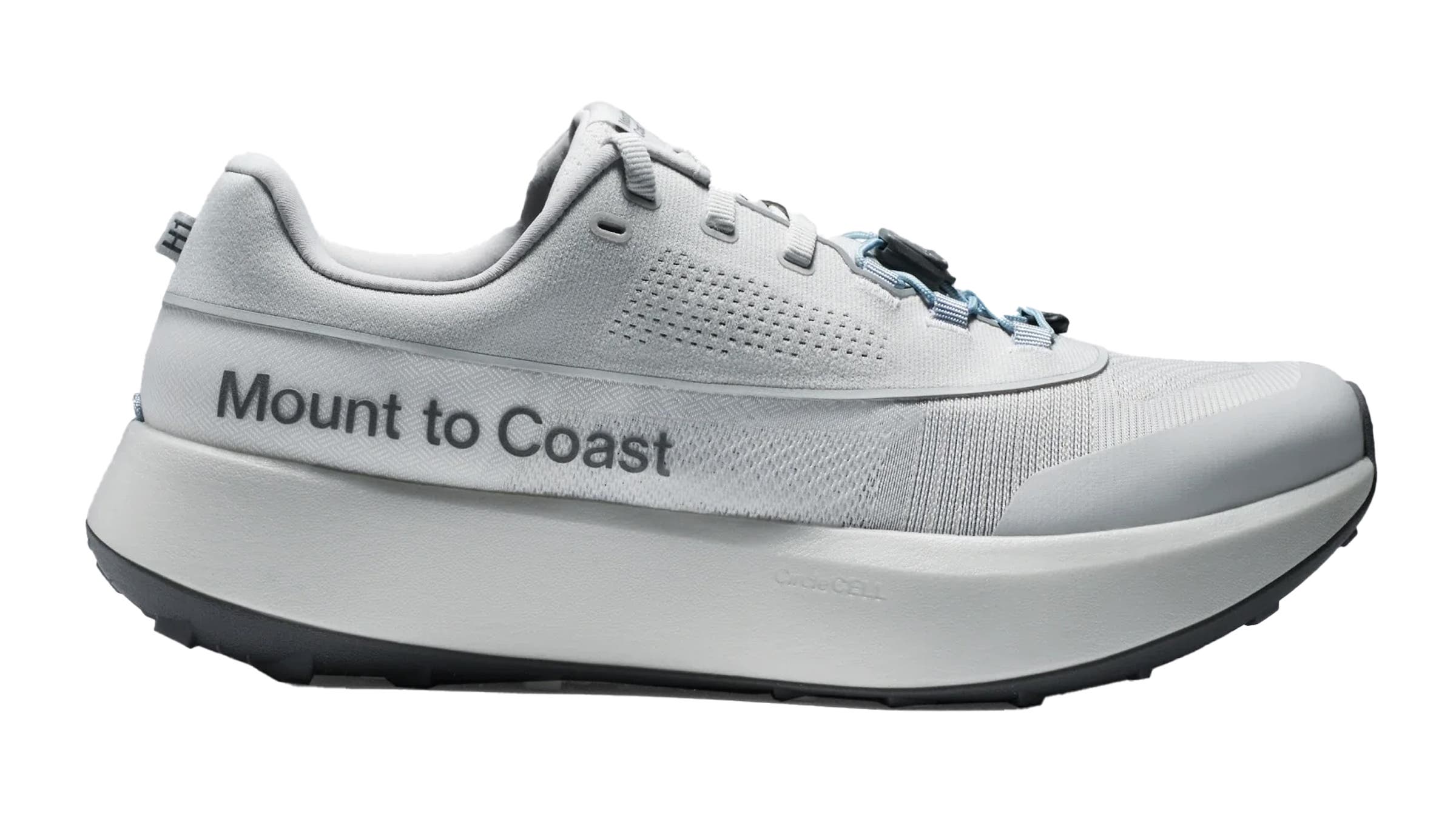 Mount to Coast H1 running shoe white on white background