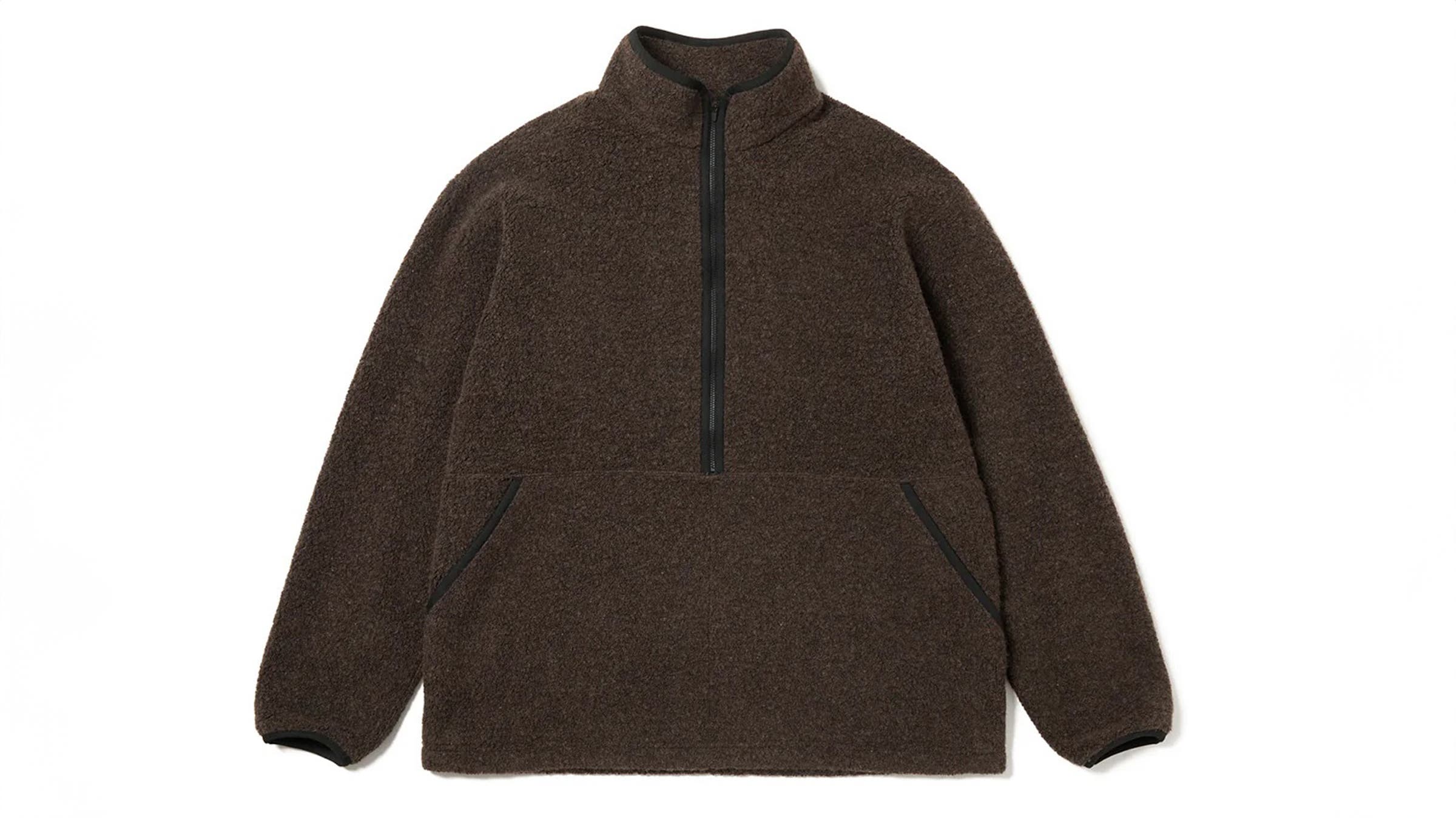 Snow Peak Recycled Wool BOA Pullover brown on white background