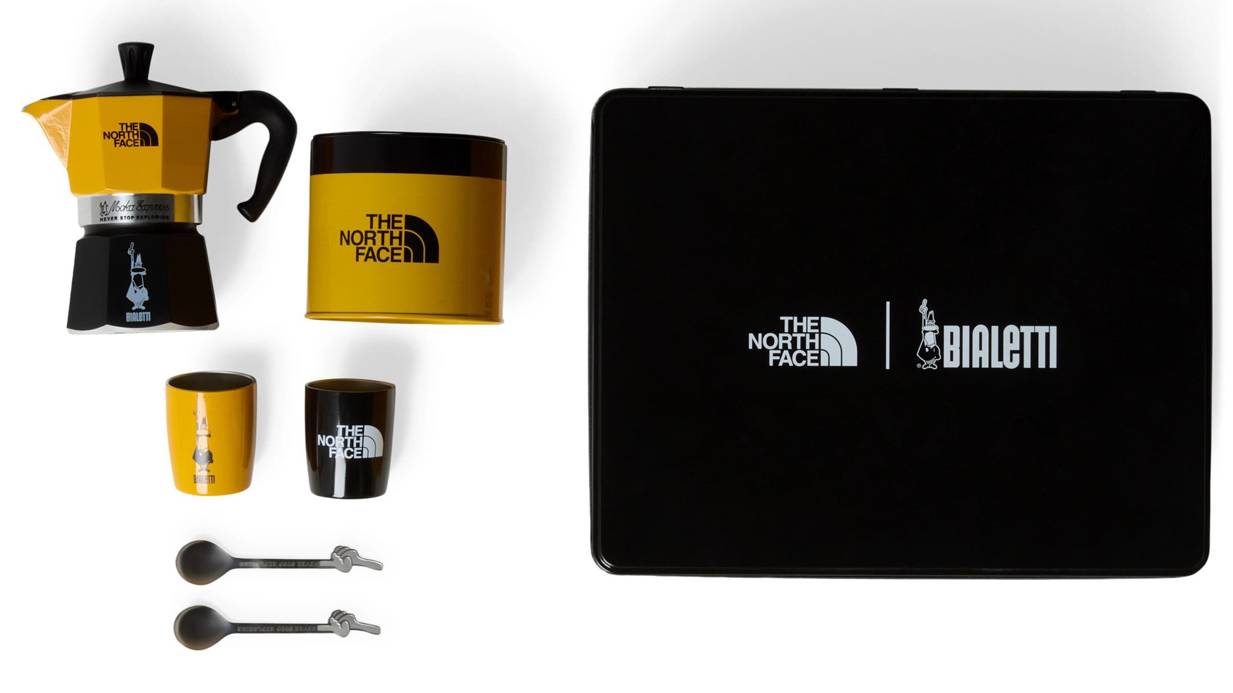 The North Face x Bialetti Moka set on white background