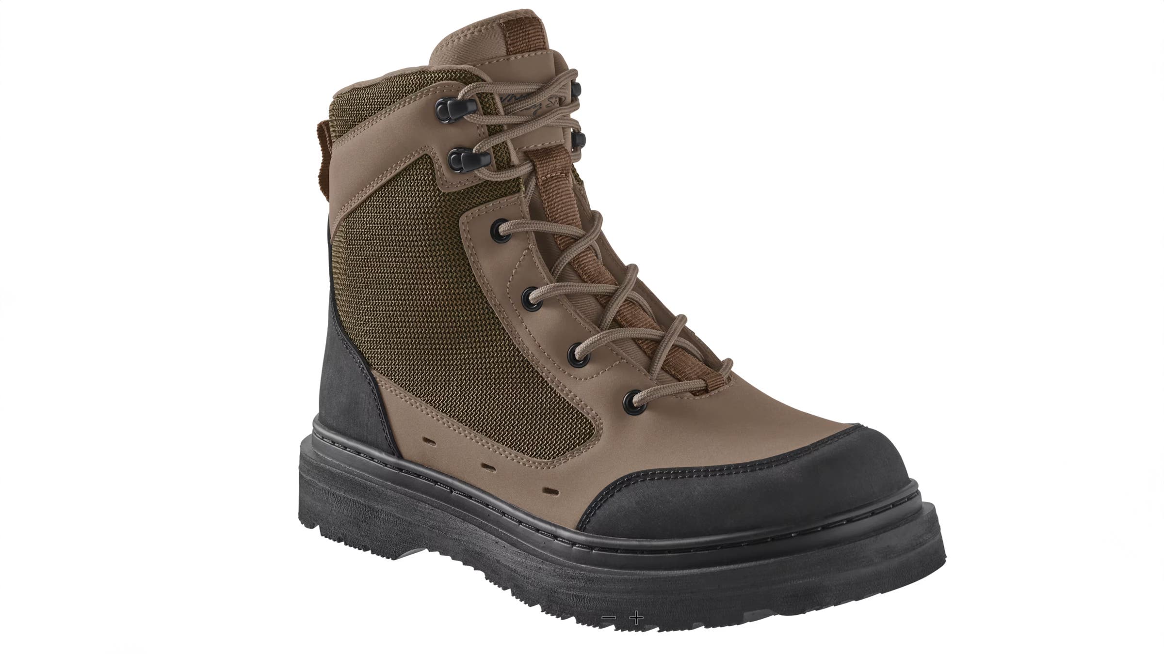 White River Fly Shop Riseform Lug Sole Wading Boots for fly fishing brown on white background