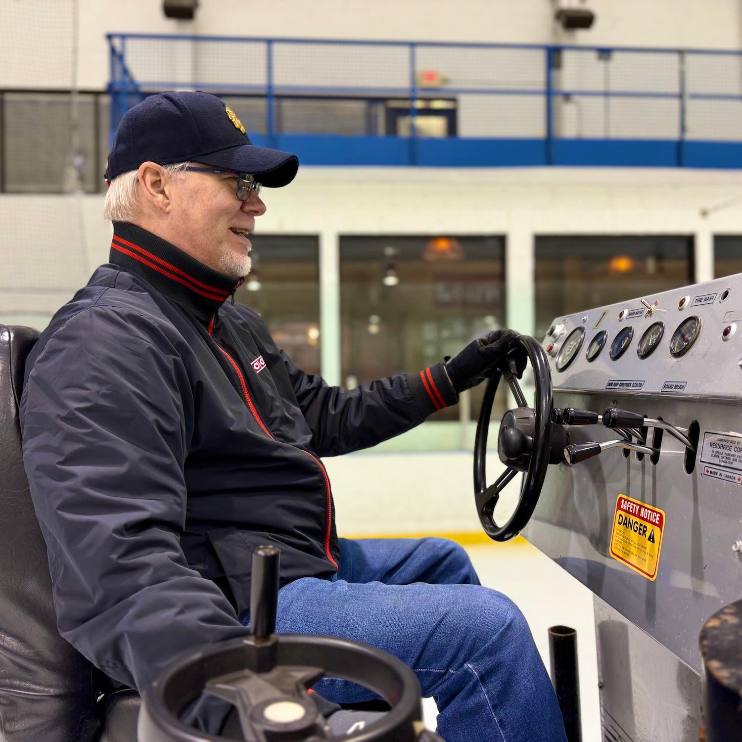 Emmet drives the Olympia.