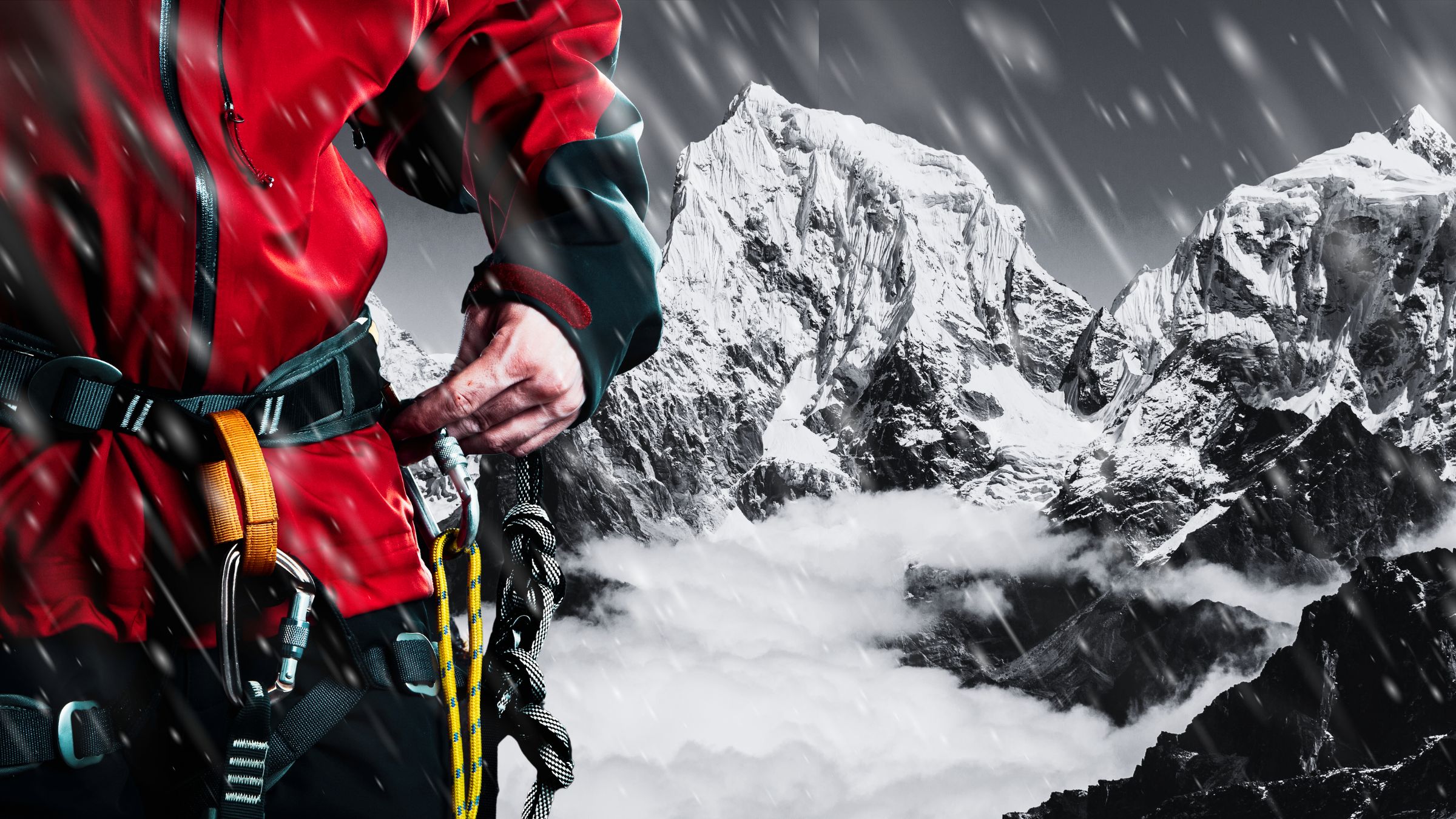 mountaineer at high altitude