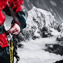 mountaineer at high altitude