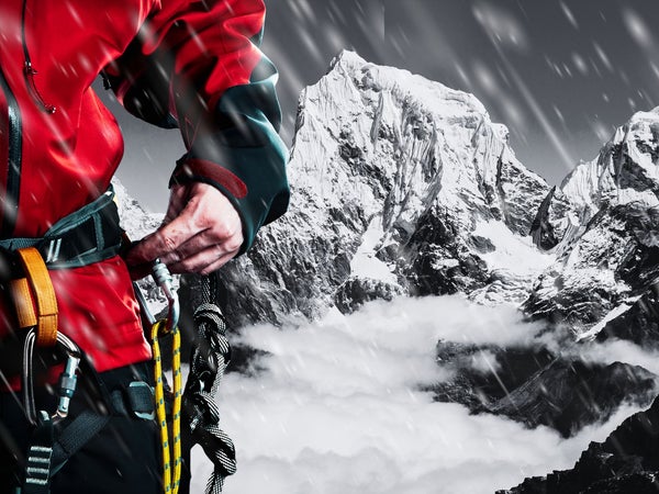 mountaineer at high altitude