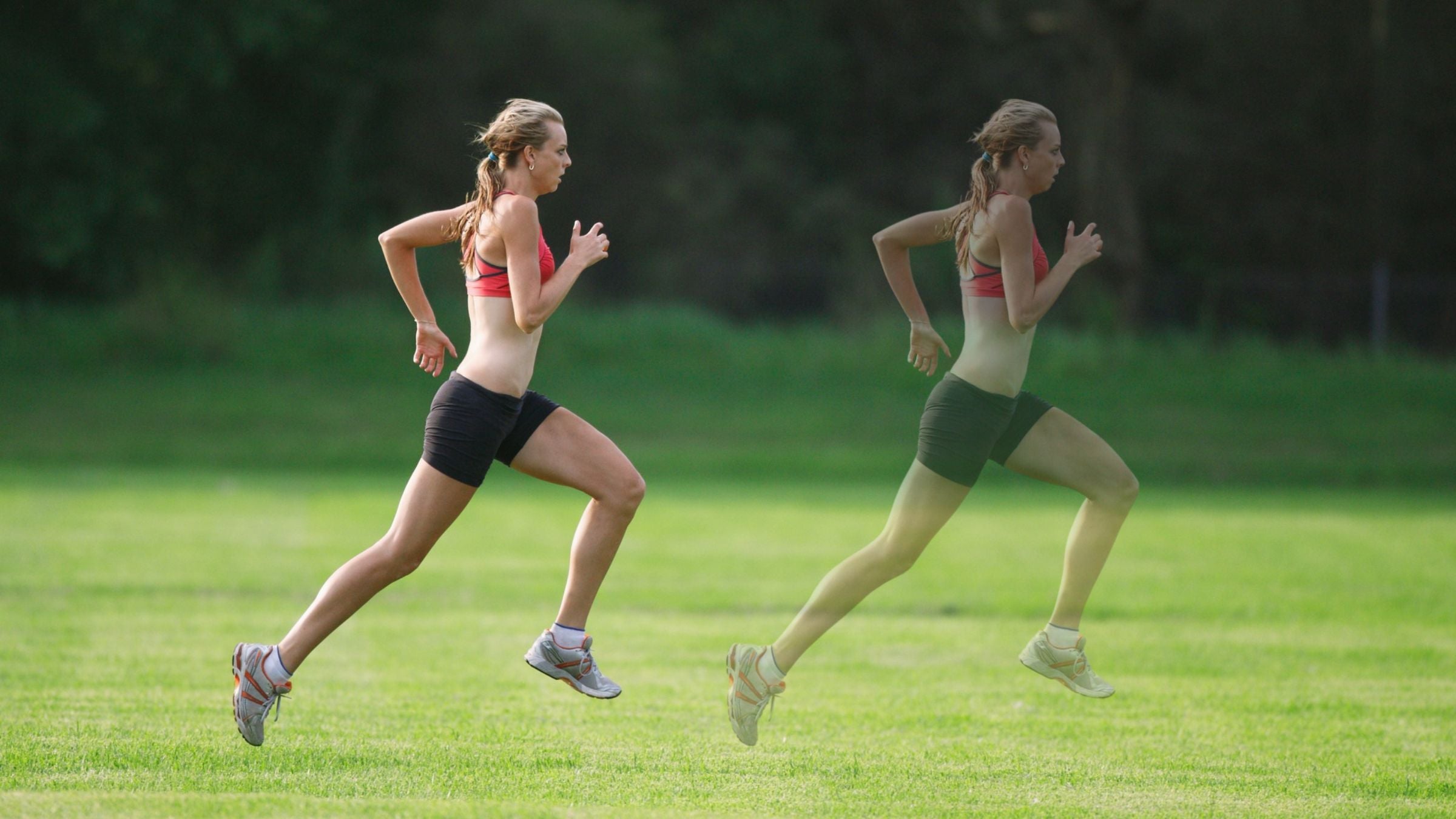 woman chasing her faster self