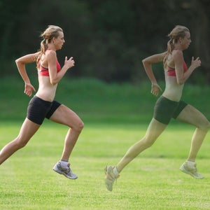 woman chasing her faster self