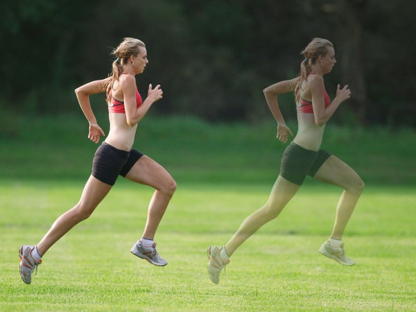 woman chasing her faster self