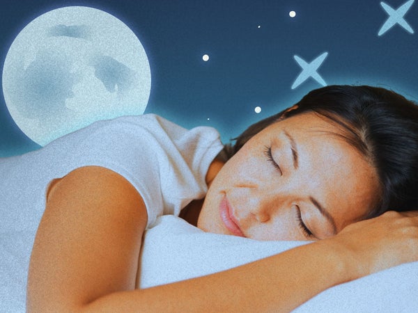 woman sleeping in front of moon