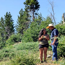 Tribal Secretary Tara Fouch-Moorewith PFT Board member Stu Bewley