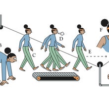 Abstract illustration of the same woman working out in various ways for muscle confusion