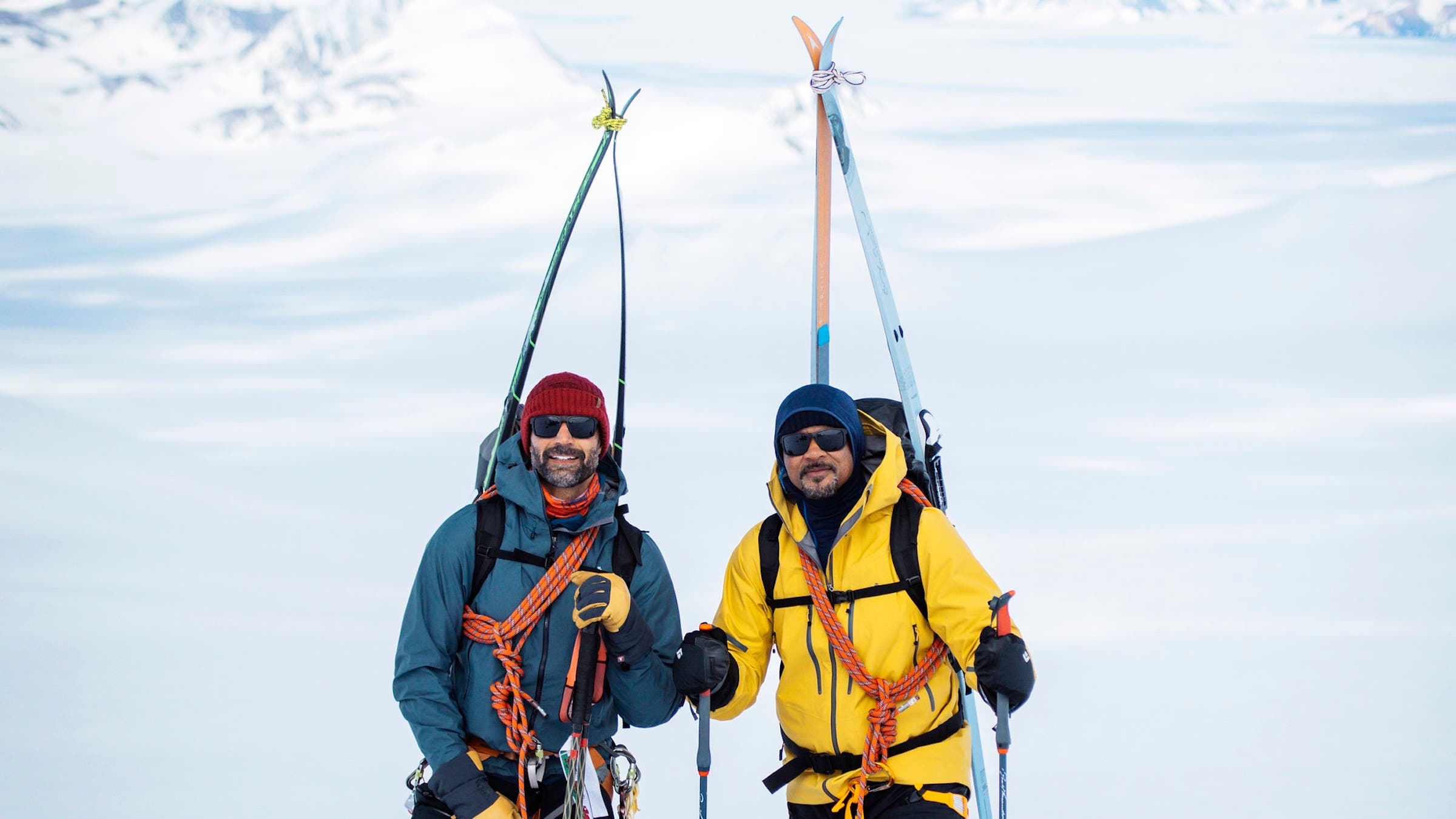 Will Smith, right, and Richard Parks exploring in Antarctica
