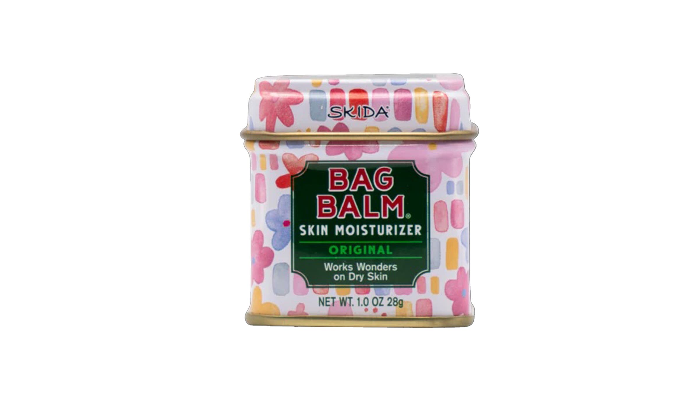 Bag Balm x Paula Moltzan Mini Tin face protect salve on white background for U.S. Winter Olympics.